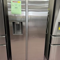 Refrigerator, Samsung New Open Box 36” Side By Side Fridge