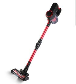 Cordless Vacuum Cleaner Lightweight Handheld Vacuum Upright Stick Floor Vacuum Battery Powered Mop with Lighting 2 Speeds 12000PA Suction 4 Tools Moun