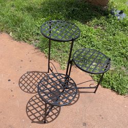 Plant Stand Metal Indoor Outdoor - 3 Tier Flower Pot Display Holder