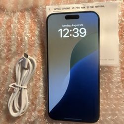 Apple iPhone 15 Pro Max (Unlocked) 512GB Natural Blue White Black - Open BOX