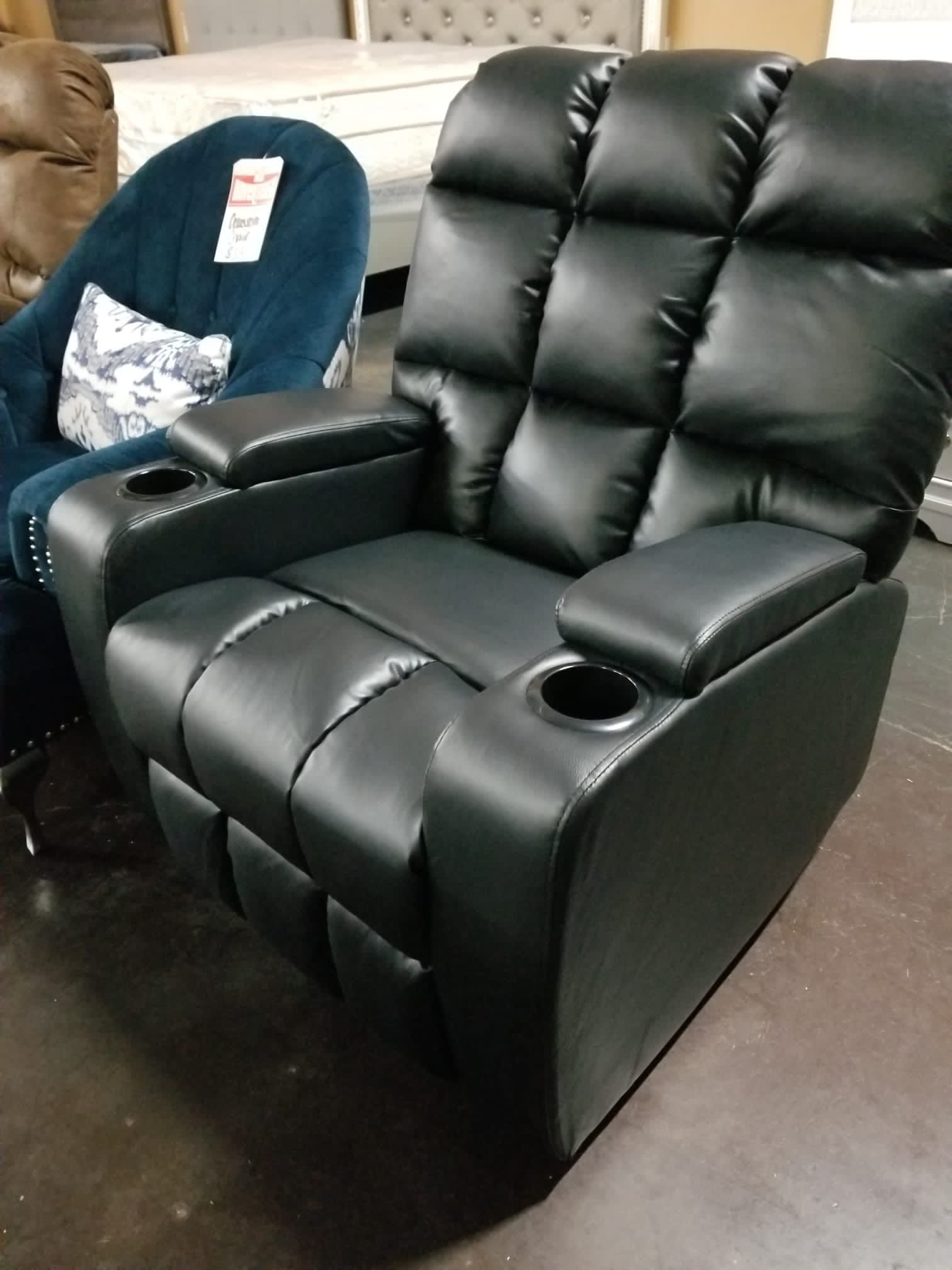 Two tone gray/black microsuede reclining sofa and love seat