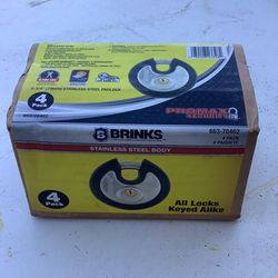 Brinks stainless steel Locks, 4 Pack All Keyed Alike