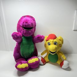  Barney And Friends BJ Plush Yellow 7" Dinosaur Stuffed Soft Toy Barney 11”