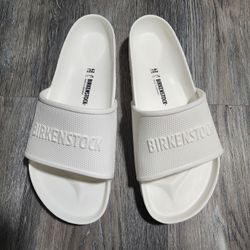 White Birkinstock Barbados Essentials Slides 