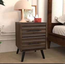 Brown Nightstand with 2 drawers
