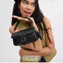 NEW Coach Pillow Tabby 20 Black With Htf Silver Hardware Crossbody Bag
