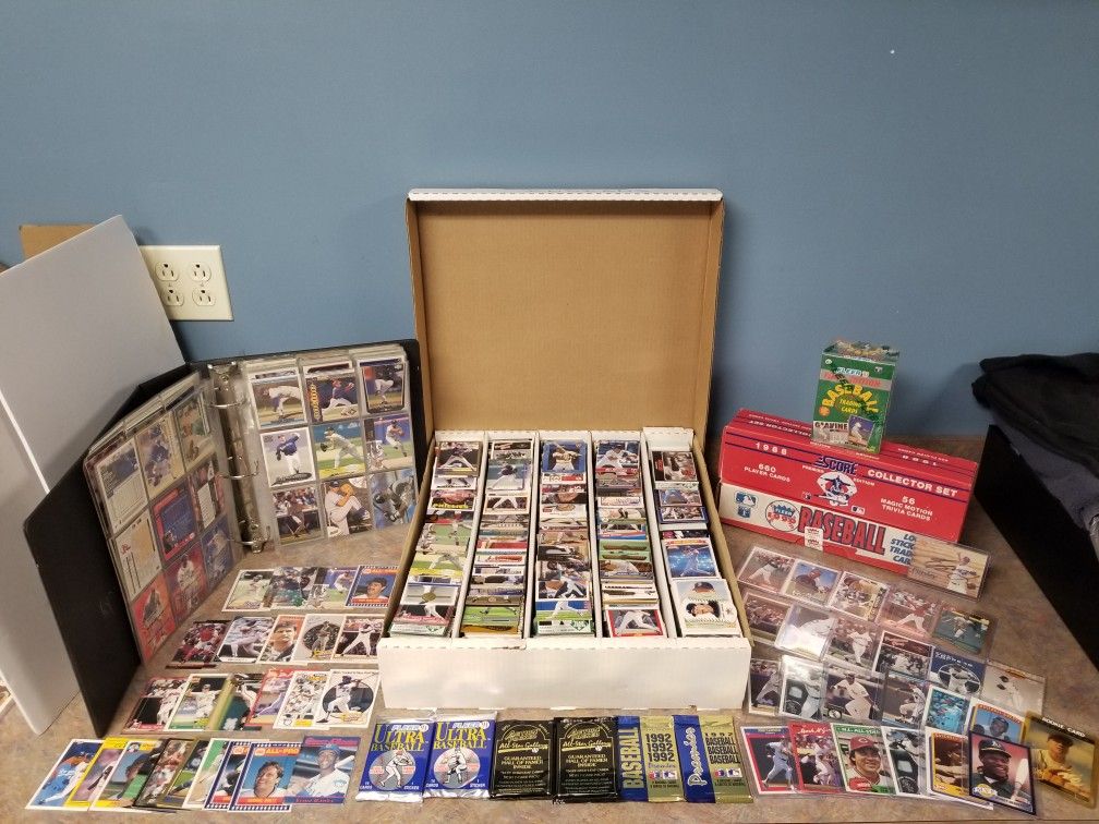 1000s of Baseball Cards From 80s-90s Many Pack Fresh including Sets, Packs, Stars, Hofs Rcs + More 