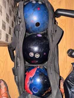 Storm 3 Ball Tourn Travel Black and 3 Bowling Balls
