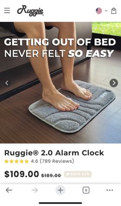 NEW Ruggie 2.0 Alarm Clock The Original Pressure Sensitive Rug Carpet Alarm Clock