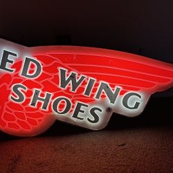  Vintage Red wing Shoes Boots Lighted Sign Advertisement
