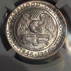 1946 IOWA COMMEMORATIVE HALF DOLLAR NGC MS66