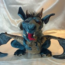 Folkmanis Sky Dragon Hand Puppet 25" Teal Blue Velvet Wings