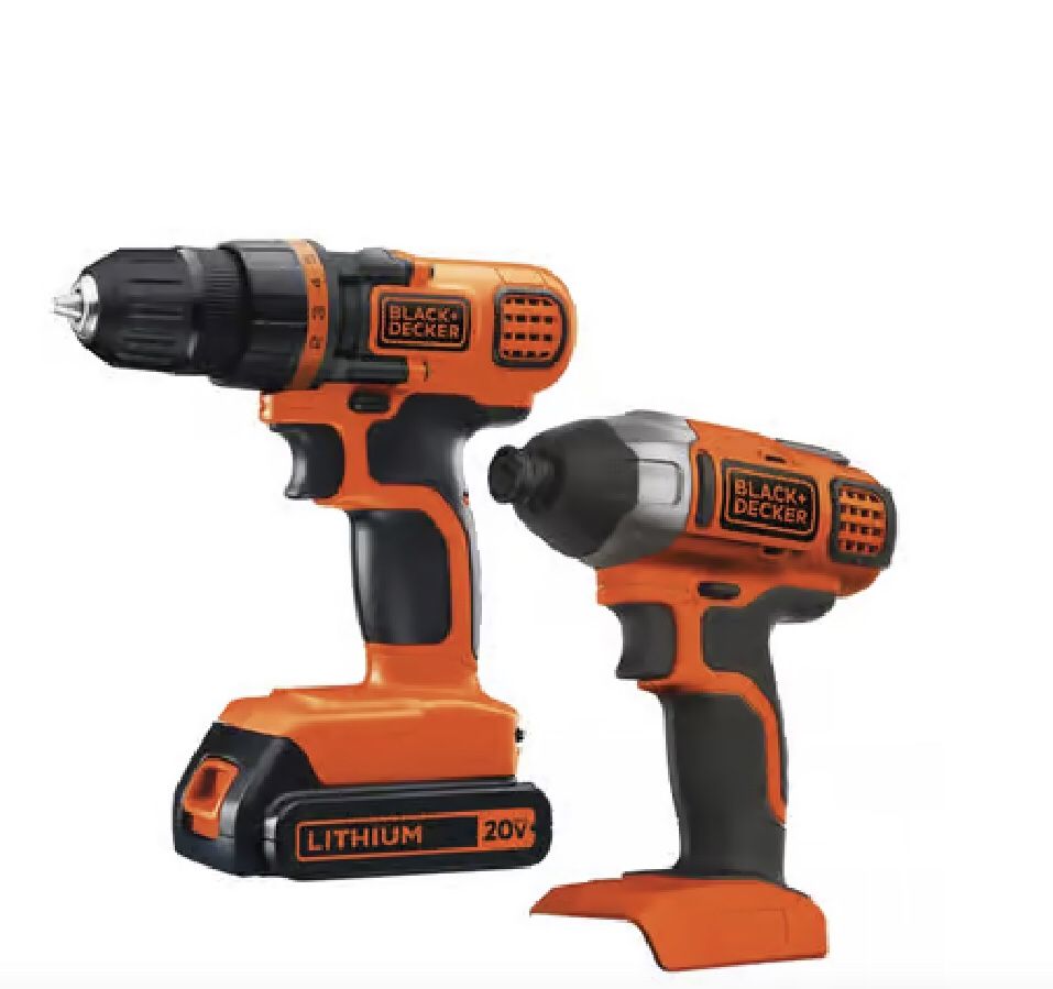 Black+Decker 20V MAX Cordless Tool Drill/Driver and Impact Driver Kit