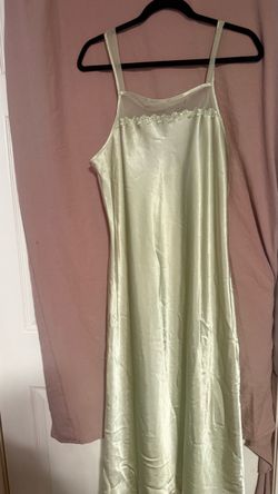 Satin Slip Dress with Lace Trim XL