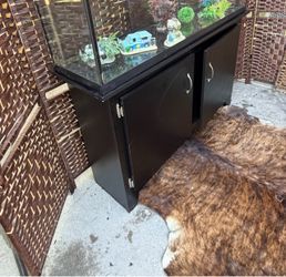 Glass Aquarium Tank with Black Cabinet Stand