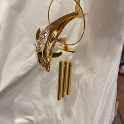Gold And Swarovski Crystal Dolphin Windchime