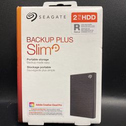 2TB External Hard Drive Seagate STHN(contact info removed) Backup Plus Slim USB 3.0 - Black