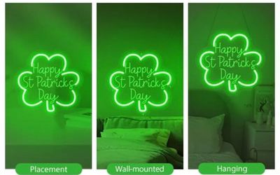 Happy St. Patrick's Day Shamrock Neon Sign