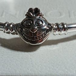 Pandora Disney Authentic Brand New Sterling Silver Alice In Wonderland Cheshire Cat Clasp Bangle Bracelet 6.69 -7 Inch Available 