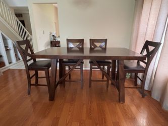 Counter-Height Solid Wood Dining Table Set