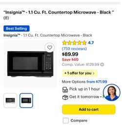 Insignia microwave