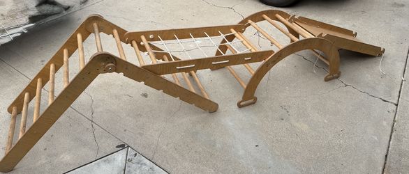 Wood Climbing Play Set