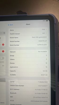 iPad 10th Generation 64gb