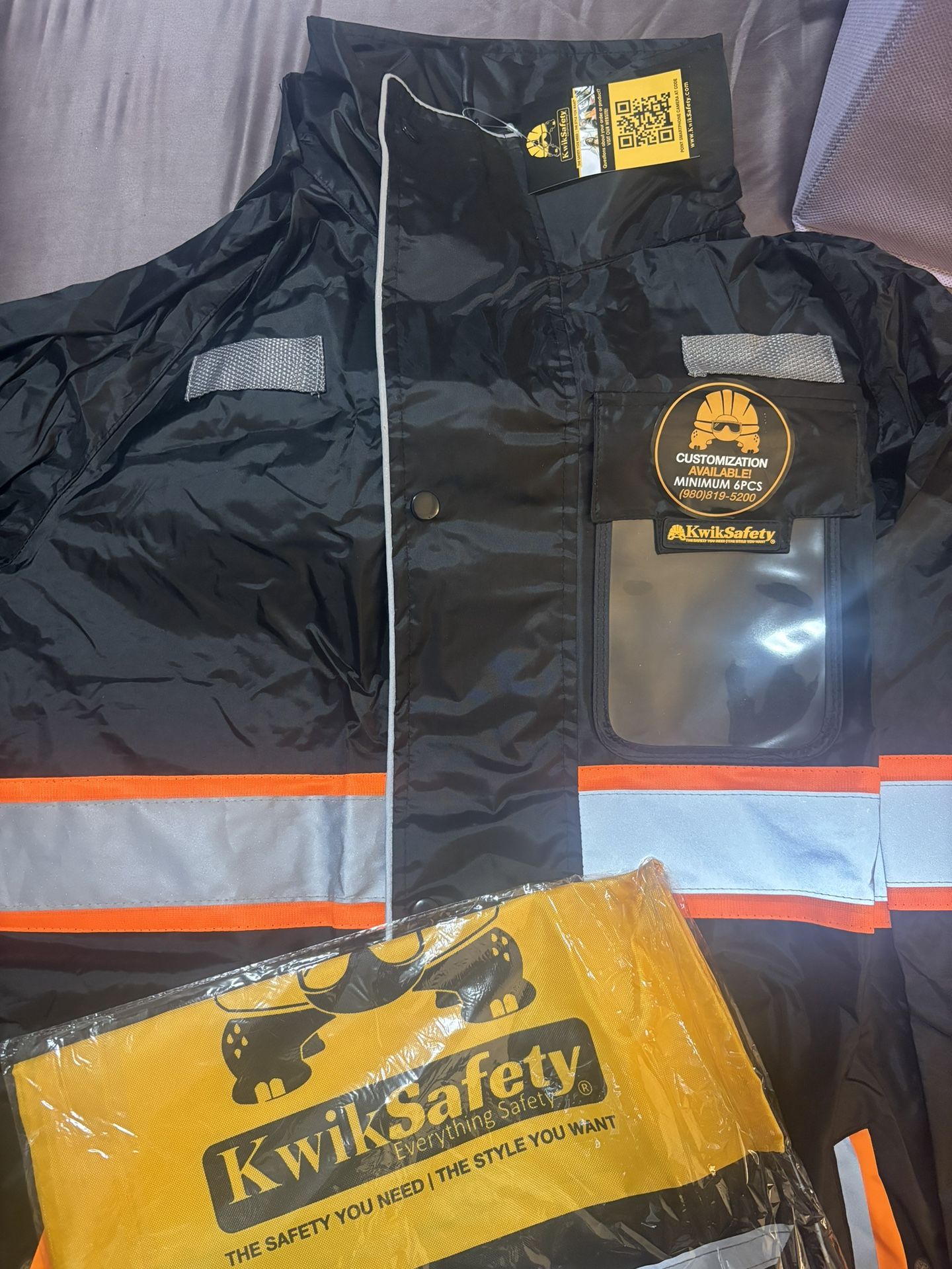 New! High Visibility Rain Jacket —Size Small