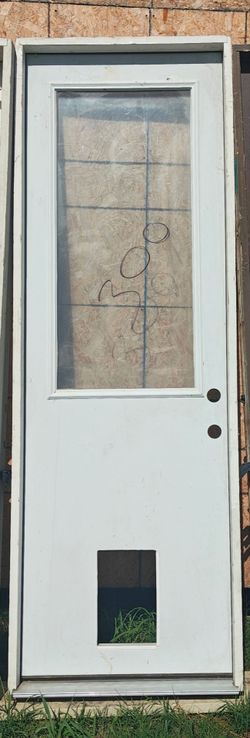 Nice 36x96 Exterior Door with Glass and Pet Door Frame