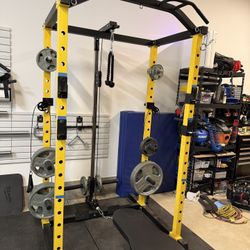 2x2 Power Rack with Pull-Up Bar, Cable System, Bullet pulleys (Home Gym Setup)