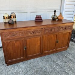 Gorgeous Vintage Mid Century Solid Teak Buffet Cabinet