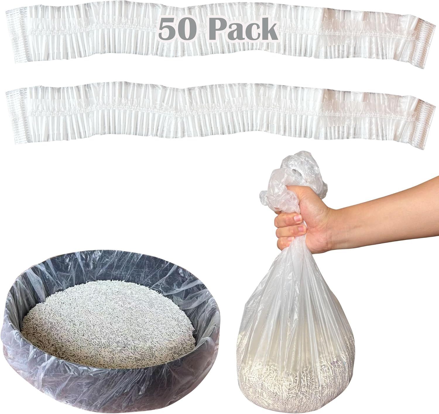50 Pack Cat Litter Box Liners for Lifewit or trash bins
