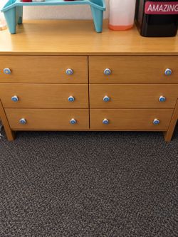 6-Drawer Wood Dresser with Star Knobs
