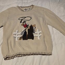 Rods Ladies Sweater With Girl Riding A Horse Size Small