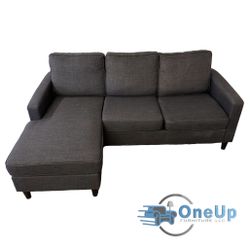 Gray Reversible Sectional Couch Sofa **FREE DELIVERY*
