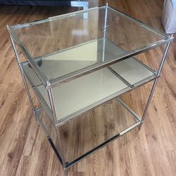 Glass Mirror Side Table/Bar Cart/Stand