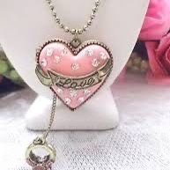 Betsey Johnson Pink Heart Locket Ring 💍 Charm Necklace 
