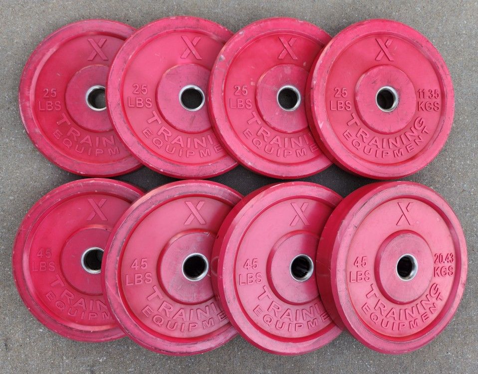 X Training Premium Pink Olympic Bumper Plate Pairs