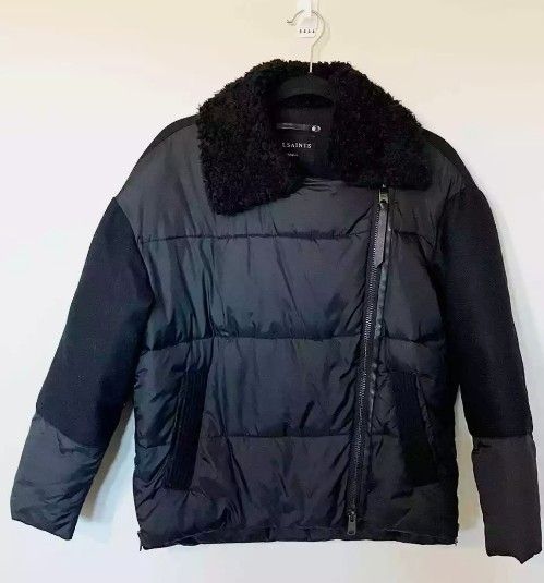 Attention!!AllSaints Elita Biker Puffer Sherpa Parka