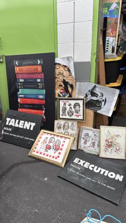 Hand drawn, paint prints and iconik wall art Canvas