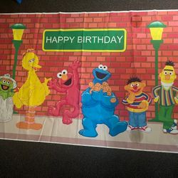 Elmo & Friends Happy Birthday Back Drop