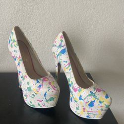 Paint Splatter Heels