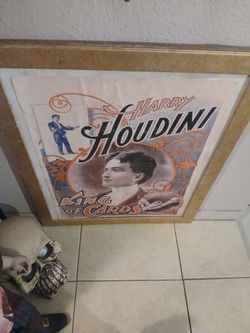 Houdini Poster on Old Frame 28x20
