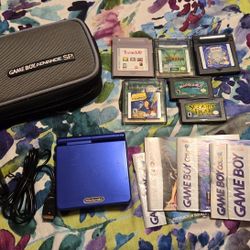 Gameboy Advance Sp + 6 Games + Case