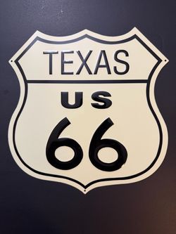 Texas Route 66 Steel Sign – 11" × 11.5" – Retro Reproduction