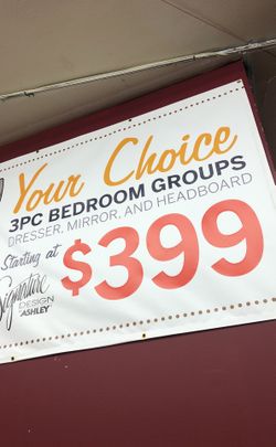 Ashley new 3 pcs bedroom dresser mirror and a queen or full headboard