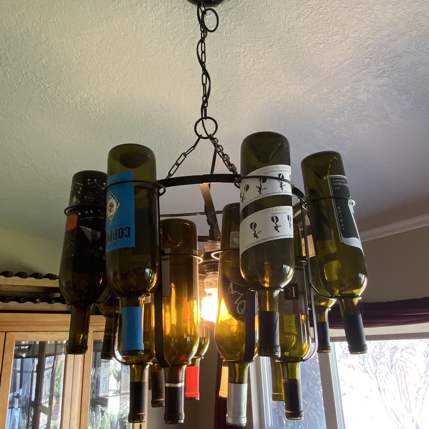Wine Bottle Chandelier