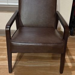 Brandalyn 25" W Wood Frame Faux Leather Armchair
