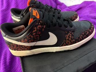 Nike Dunk Low Skinny Leopard Print Total Orange Black [8W] 532362-011