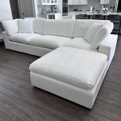 New White Sectional Cloud Couch Sofa 